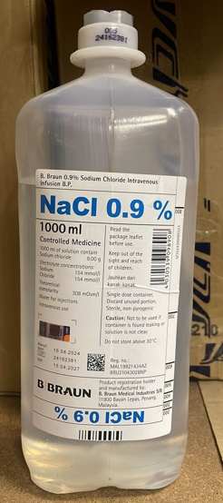 Picture of 0.9% sodium chloride infusion 1000mL - bottle