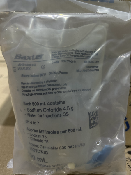 Picture of 0.9% sodium chloride IV infusion in VIAFLEX 500mL - bag