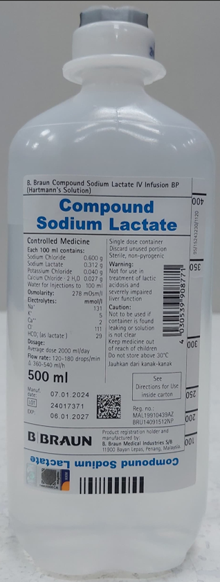 Picture of Compound Sodium Lactate Intravenous Infusion BP 500 mL - bottle