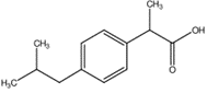 Chemical strucrure of ibuprofen