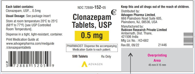 Picture of clonazepam 0.5mg 500 tab - label