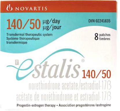 Picture of Estalis 140-50 transdermal therapeutic system Canada - label