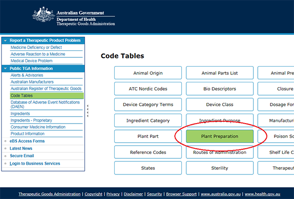 screenshot showing location of 'Plant Preparation' category